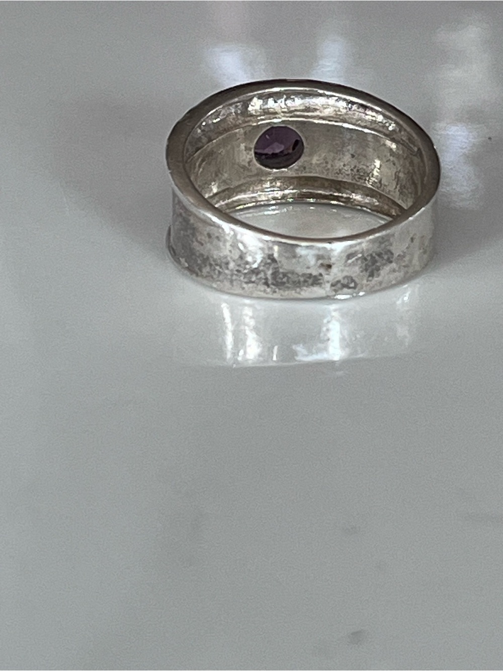 Handmade Sterling Silver 925 Ring with Amethyst Gemstone Size 7 - Picture 3 of 16